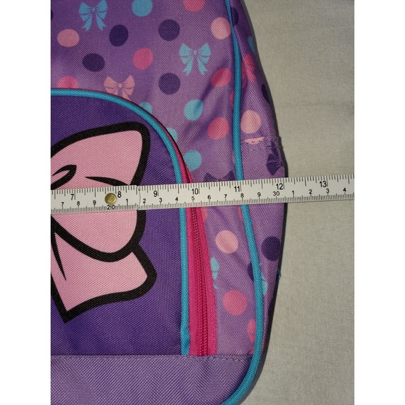 Girls Purple Regular School Backpack with Front Zipper Pocket Beautiful Print - Picture 5 of 7